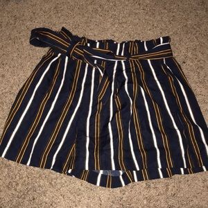 Blue and Orange Striped Shorts